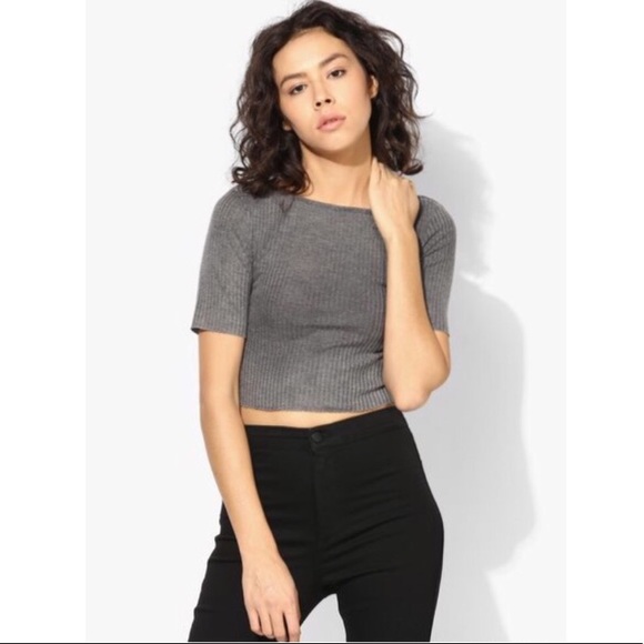 TOPSHOP Gray Crop Top! - Picture 4 of 5